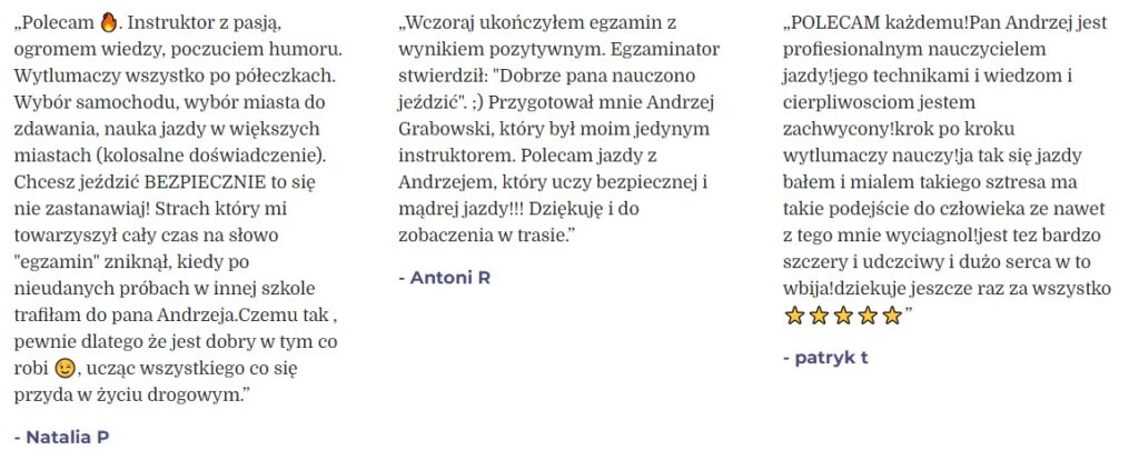 opinie o szkole jazdy WRC Andrzej Grabowski Maków Mazowiecki