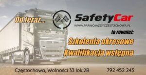 Prawo jazdy Częstochowa w SafetyCar szkolenia okresowe i kwalifikacja wstępna