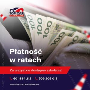 Top-Car nauka jazdy w Bełchatowie jest możliwa na raty